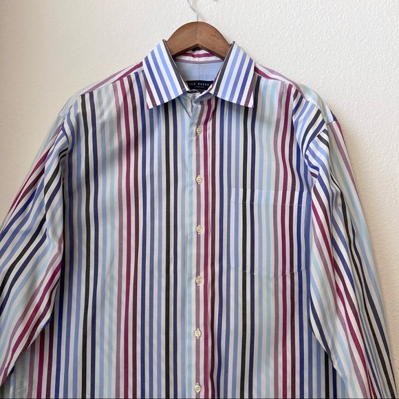 🆕 Ted Baker Striped Dress Shirt - Picture 3 of 10